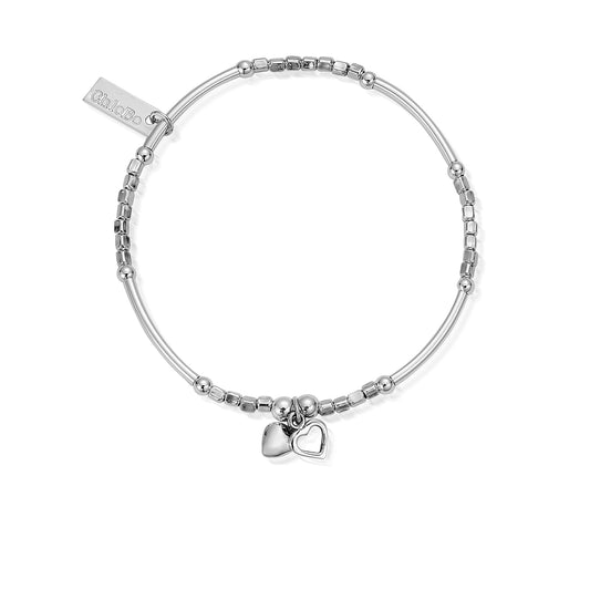Chlobo | Mini Noodle Cube Double Heart Bracelet by Hooper Bolton UK