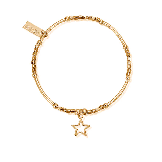 Mini Noodle Cube Open Star Gold Bracelet