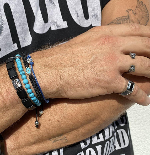 Nialaya Black String Bracelet with Silver Evil Eye