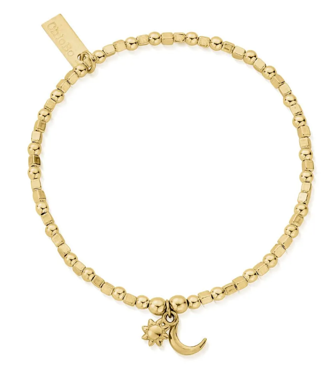 ChloBo Mini Cube Dainty Moon & Sun Bracelet