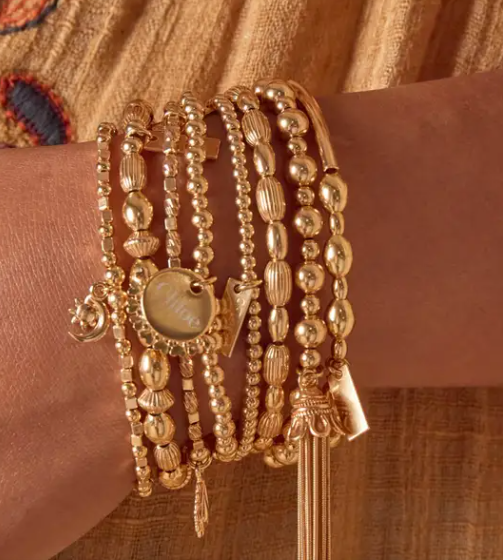 ChloBo Mini Cube Dainty Moon & Sun Bracelet
