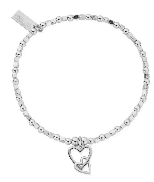 ChloBo Mini Cube Interlocking Love Heart Bracelet
