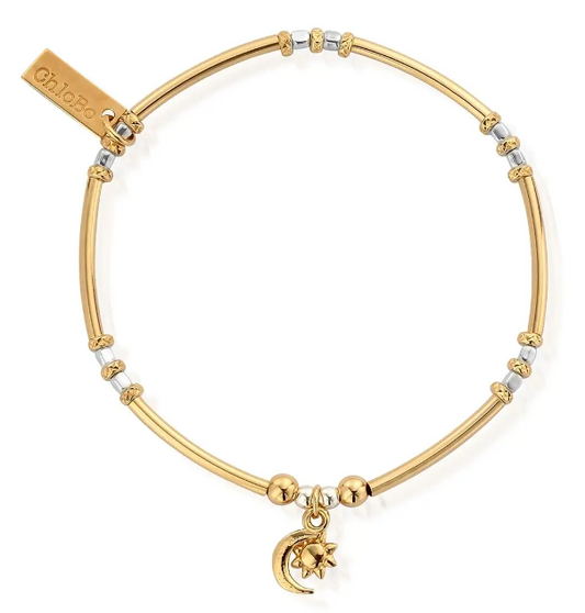 ChloBo Mixed Metal Dainty Moon & Sun Bracelet