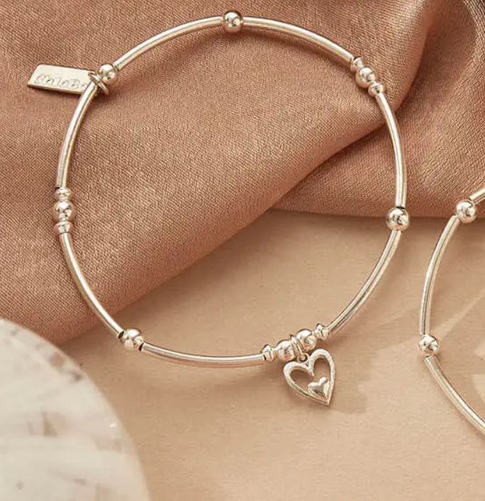 ChloBo Mini Noodle Ball Heart In Heart Bracelet