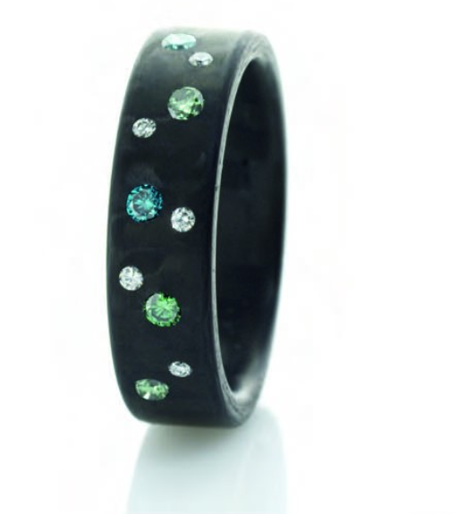 C6 CARBON OCEAN DIAMOND RING