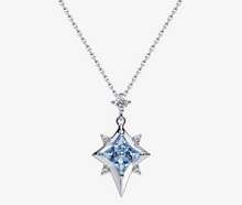 Load image into Gallery viewer, Fei Liu Star of Love Silver Kite Cut Blue Topaz Cubic Zirconia Pendant
