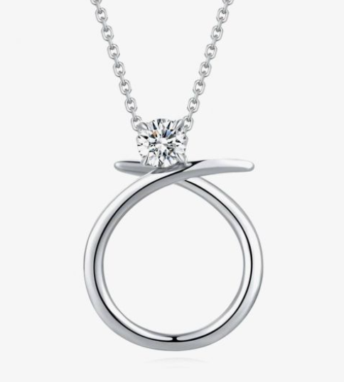 Fei Liu Iridiana Silver Cubic Zirconia Plain Swirl Pendant