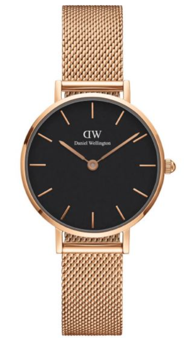 Daniel Wellington Ladies Watches - Petite 28mm Melrose Gold Black Rose Gold DW00100217