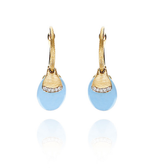 Nanis - 18ct Gold DANCING IN THE RAIN AZURE AQUAMARINE EARRINGS