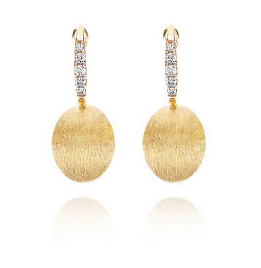 Nanis - "CILIEGINE" GOLD BALL DROP EARRINGS WITH DIAMONDS DETAILS (SMALL)