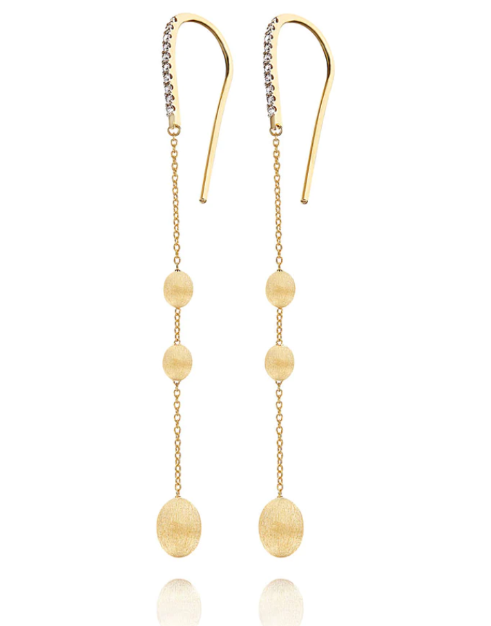 Nanis - "SOFFIO" GOLD AND DIAMONDS LONG EARRINGS