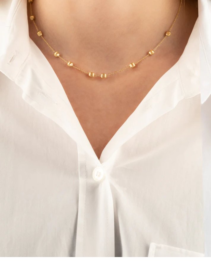 Nanis - "SOFFIO" GOLD BOULES COLLAR NECKLACE