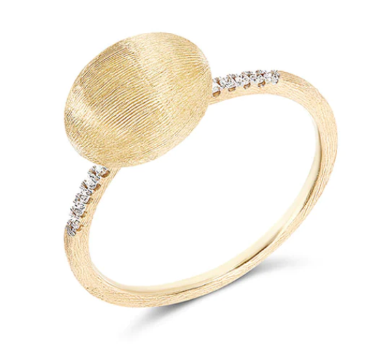 Nanis - "ÉLITE" DIAMONDS AND HAND-ENGRAVED GOLD BOULE RING (MEDIUM)