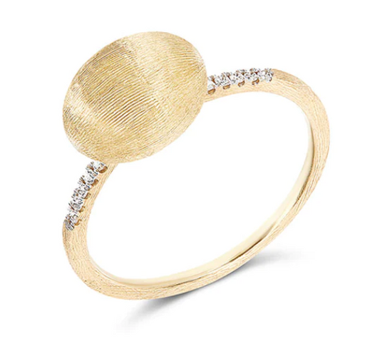 Nanis - "ÉLITE" DIAMONDS AND HAND-ENGRAVED GOLD BOULE RING (MEDIUM)