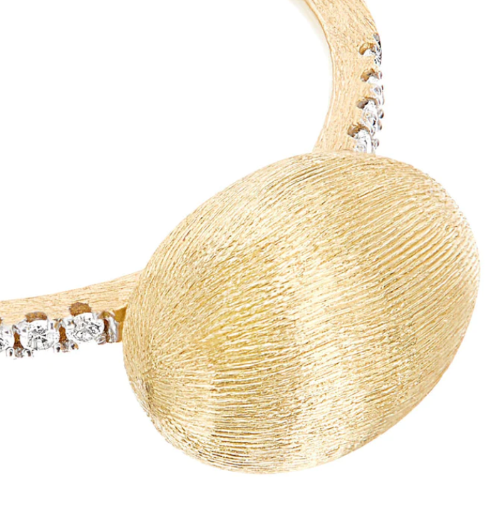 Nanis - "ÉLITE" DIAMONDS AND HAND-ENGRAVED GOLD BOULE RING (MEDIUM)