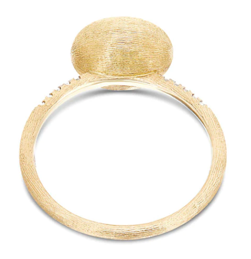 Nanis - "ÉLITE" DIAMONDS AND HAND-ENGRAVED GOLD BOULE RING (MEDIUM)