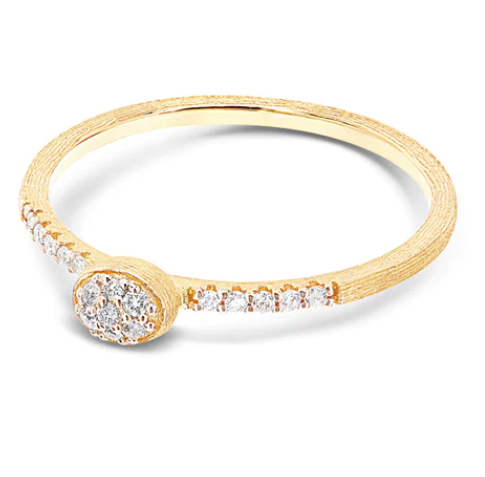 Nanis - "ÉLITE" DIAMONDS AND HAND-ENRAVED GOLD ELEGANT ENGAGEMENT RING