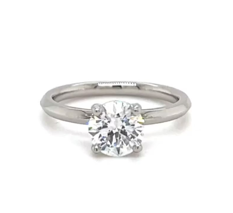 CERTIFIED PLATINUM ROUND DIAMOND ENGAGEMENT RING 1.25ct