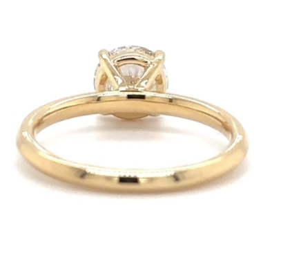 CERTIFIED 18ct YELLOW GOLD ROUND DIAMOND HIDDEN HALO ENGAGEMENT RING 1.25ct