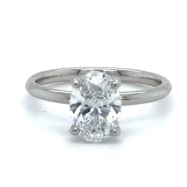 CERTIFIED PLATINUM OVAL DIAMOND HIDDEN HALO ENGAGEMENT RING 1.25ct