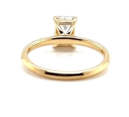 CERTIFIED 18ct YELLOW GOLD LAB GROWN DIAMOND EMERALD CUT ENGAGEMENT RING 1.00ct