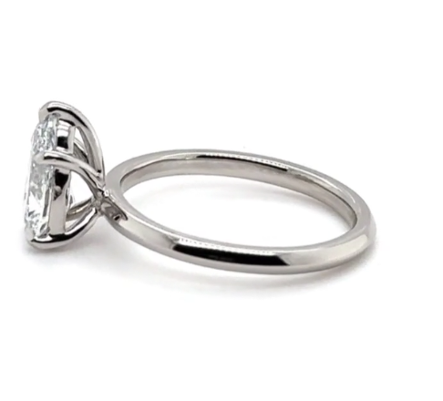 CERTIFIED PLATINUM PEAR DIAMOND ENGAGEMENT RING 1.00ct