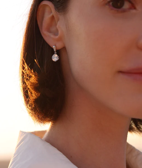 CARAT LONDON ATHENA BAGUETTE ROUND DROPS WHITE GOLD 1.00ct