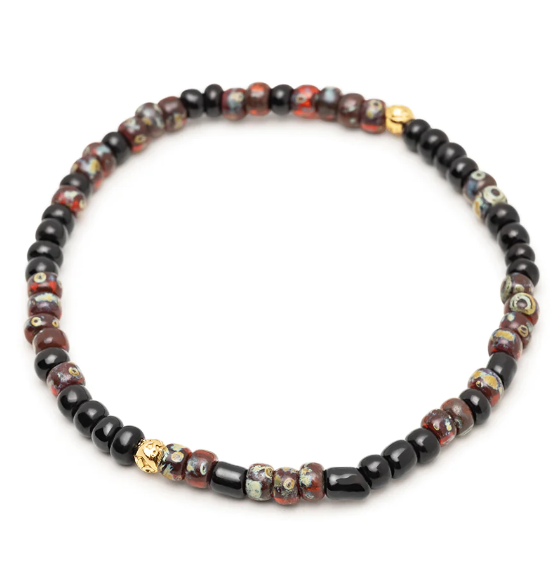 Nialaya Wristband with Dark Japanese Miyuki Beads