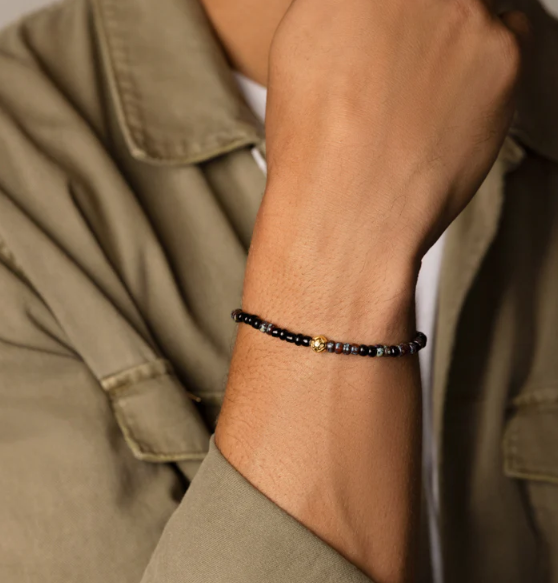 Nialaya Wristband with Dark Japanese Miyuki Beads