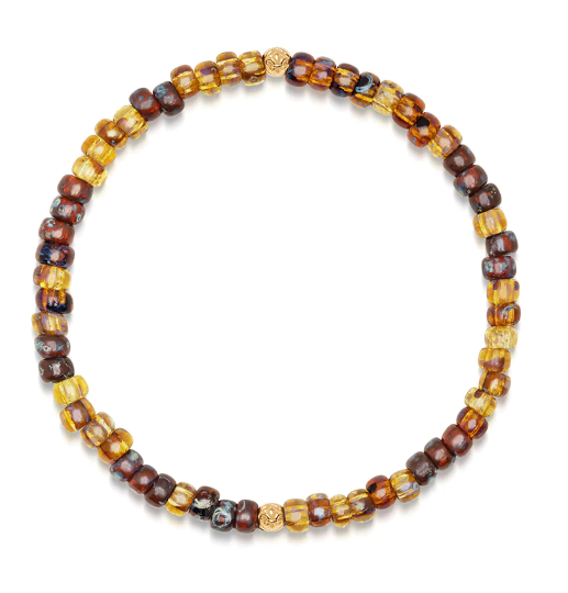 Nialaya Wristband with Amber Japanese Miyuki Beads
