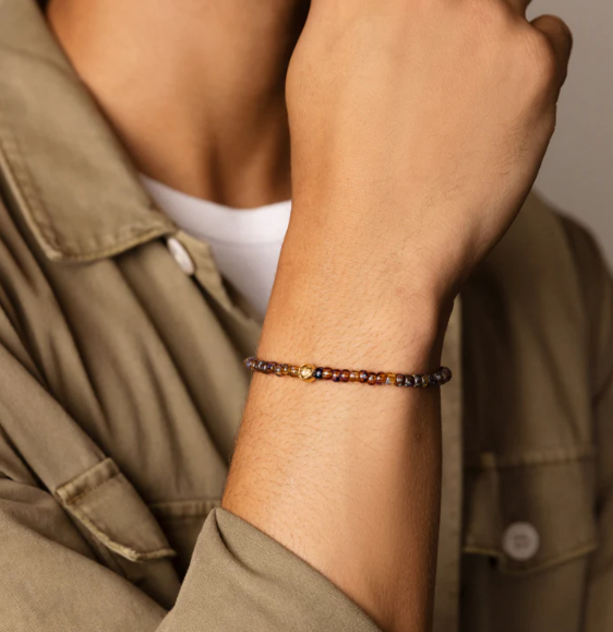 Nialaya Wristband with Amber Japanese Miyuki Beads