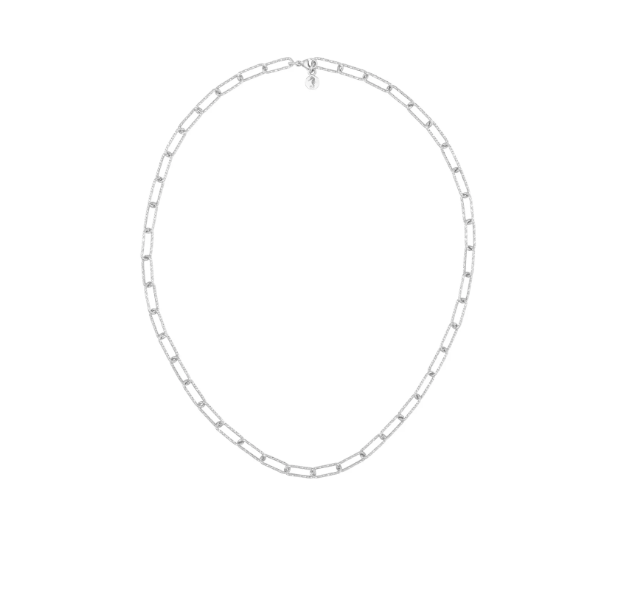 Catherine Zoraida Silver Glitter Chain Necklace