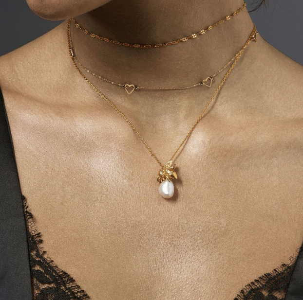 Catherine Zoraida Silver Honeybee and Moonlight Pearl Pendant