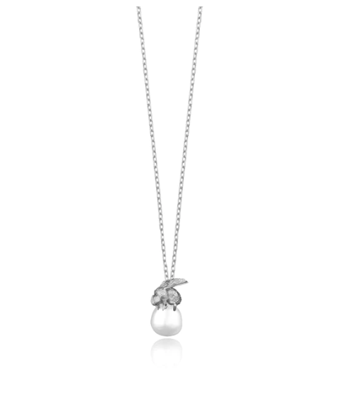Catherine Zoraida Silver Honeybee and Moonlight Pearl Pendant