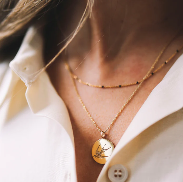 Catherine Zoraida Black Enamel Satellite Chain