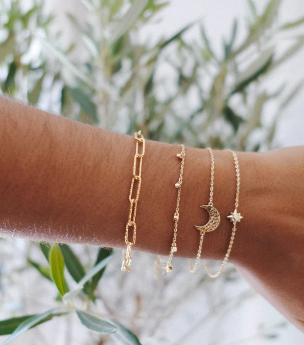 Catherine Zoraida Gold Glitter Chain Bracelet