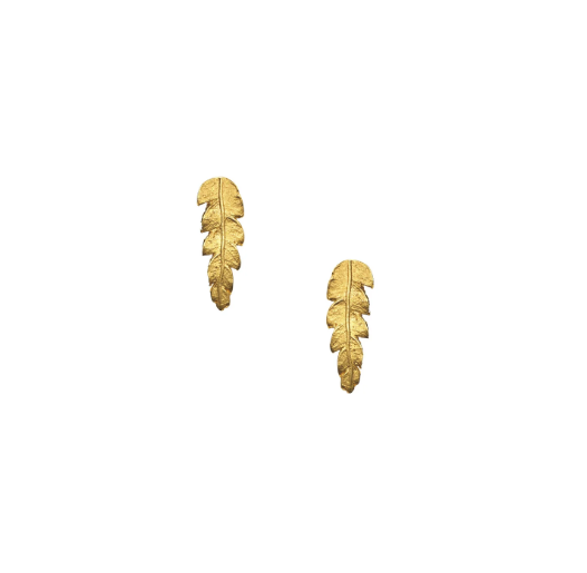 Catherine Zoraida Gold Fern Stud Earrings