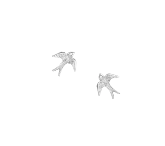 Catherine Zoraida Silver Swallow Stud Earrings