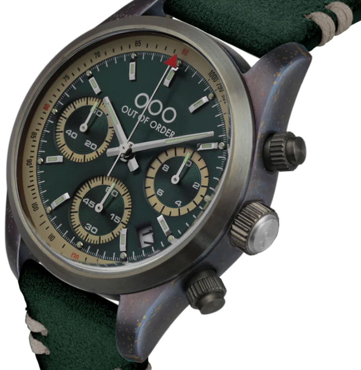 OUT OF ORDER WATCH ROYAL GREEN SPORTY CRONOGRAFO