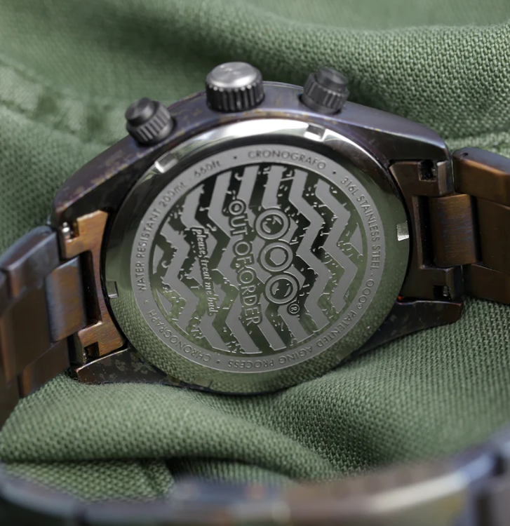 OUT OF ORDER WATCH CREAM SPORTY CRONOGRAFO - STAINLESS STEEL
