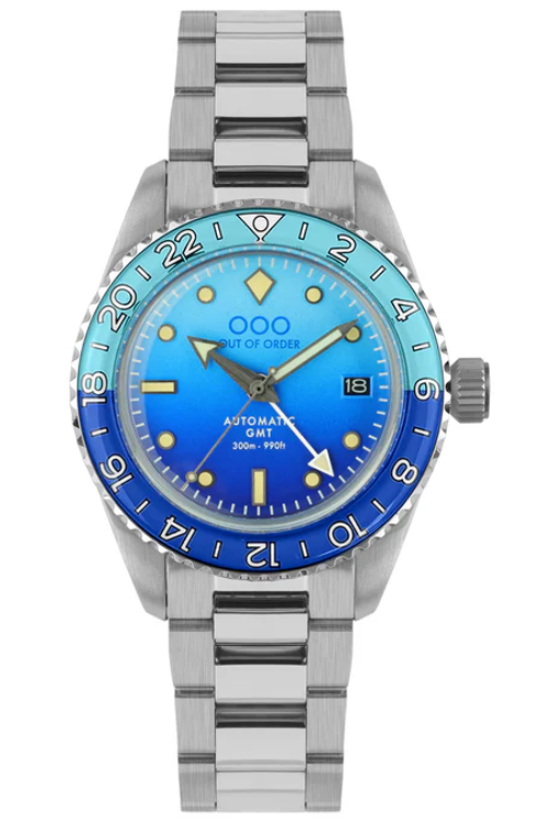OUT OF ORDER WATCH BOMBA BLU AUTOMATIC GMT - ULTRA BRUSHED