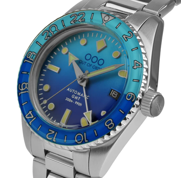 OUT OF ORDER WATCH BOMBA BLU AUTOMATIC GMT - ULTRA BRUSHED
