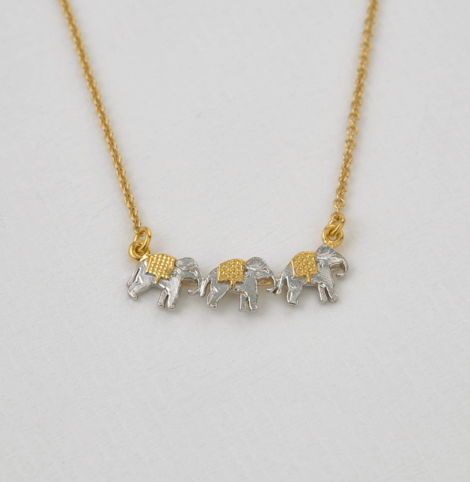 Alex Monroe - Marching Elephants Necklace