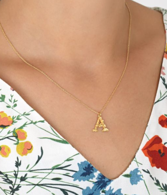 Alex Monroe - Floral Letter A Necklace