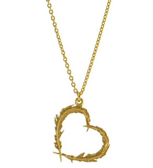 Alex Monroe - Delicate Feather Heart Necklace