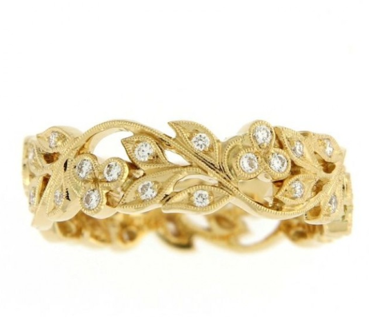 UNGAR & UNGAR SPRING BLOSSOM RING 18ct Yellow gold and Diamond