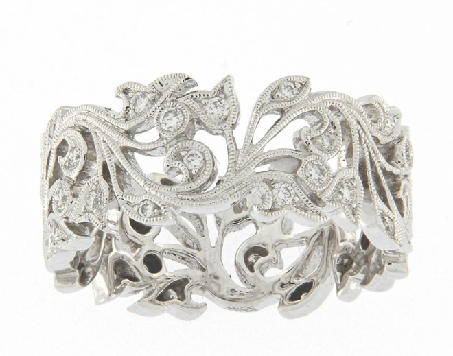 UNGAR & UNGAR Orchid Spray Ring 18ct White gold and Diamond