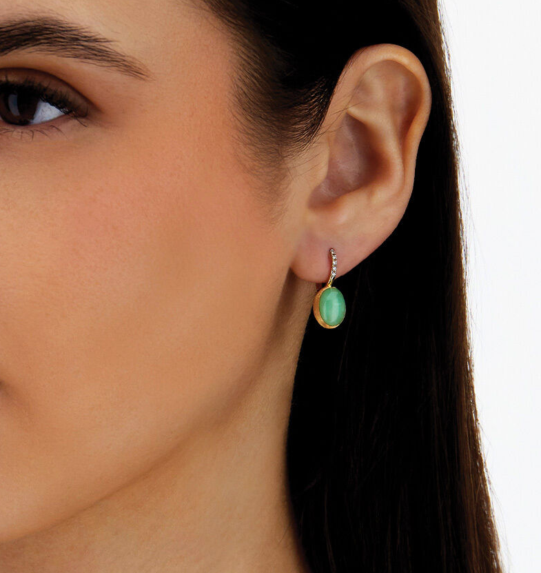 Nanis - 18ct Gold BOULES JADEITE EARRINGS SMALL