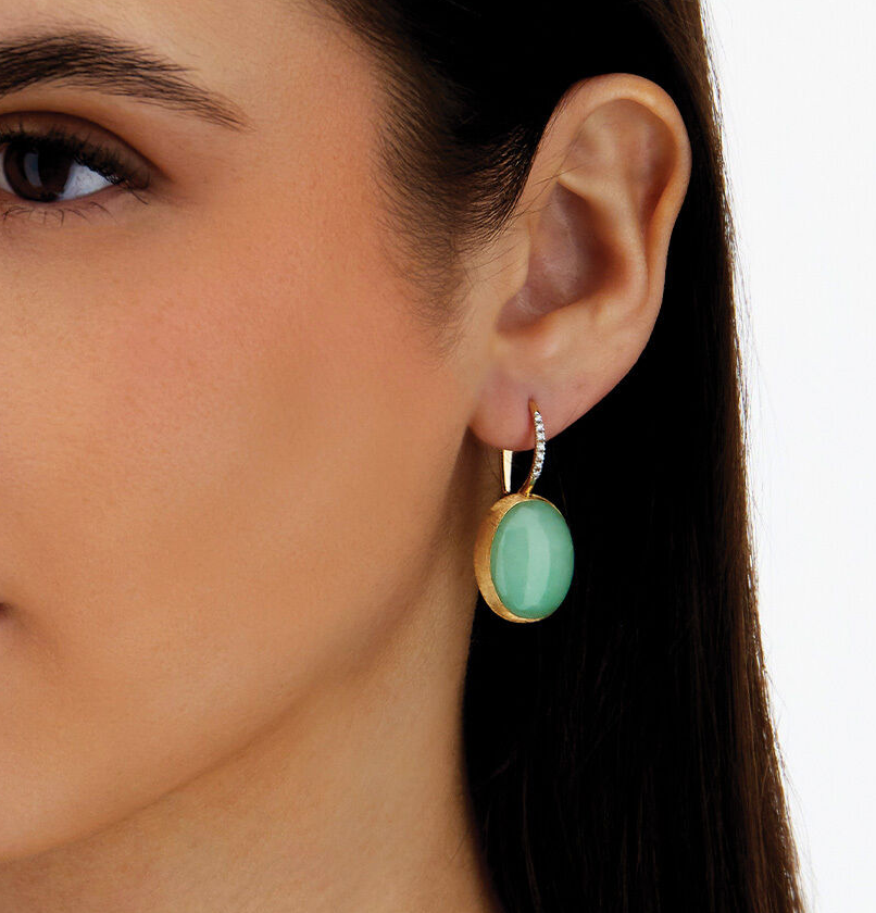 Nanis - 18ct Gold BOULES JADEITE EARRINGS LARGE