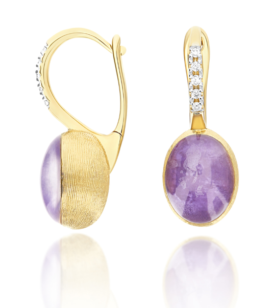 Nanis - 18ct Gold BOULES LEPIDOLITE EARRINGS SMALL